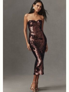 Anthropologie Sequin Dress BHLDN. Dress the population Shailene Strapless Dress.